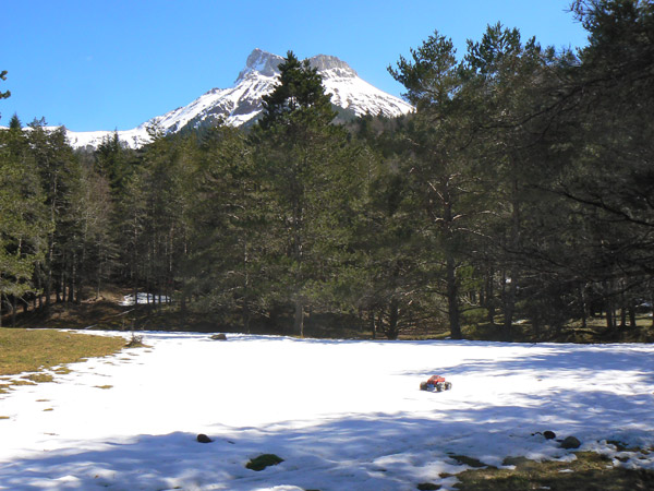 Castillo de Acher desde Selva de Oza